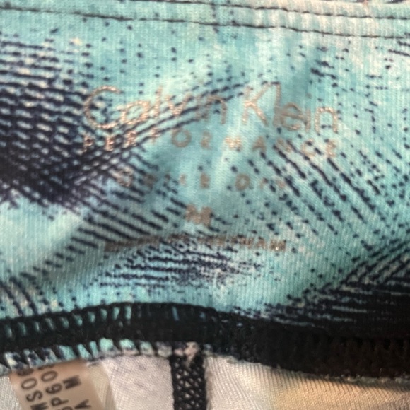 Calvin Klein Performance Blue & Black Abstract Print Cropped Capris Pants Medium - Picture 8 of 8